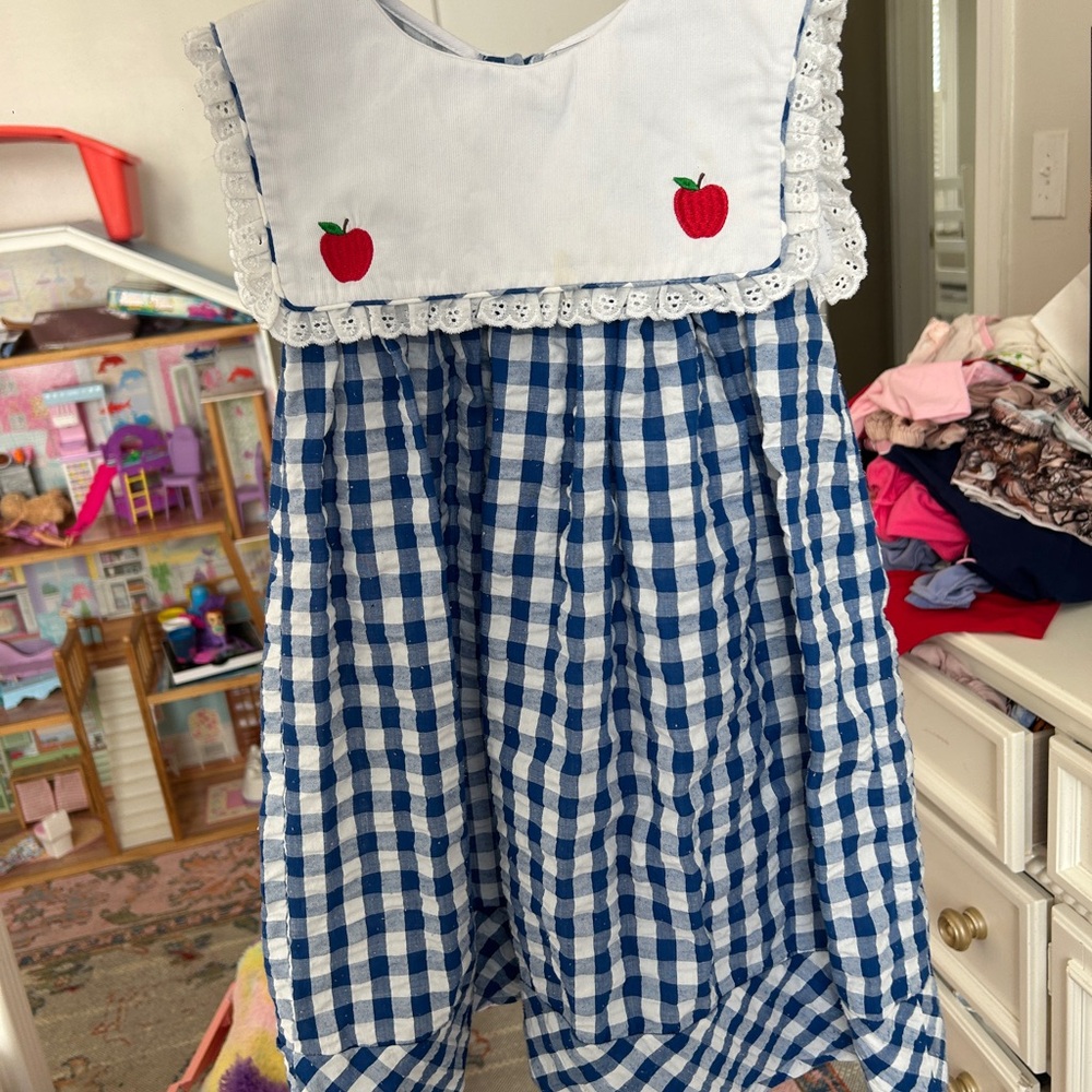 White and Blue A-line Casual Dress with Scoop Neck and Sleeveless Design